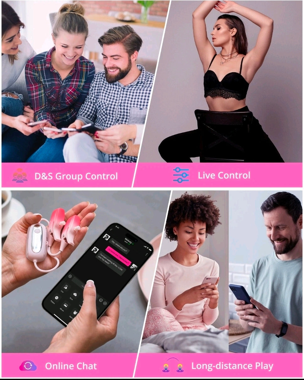 LOVENSE Gemini Vibrating Nipple Clamps Bluetooth Adjustable Nipple Stimulator